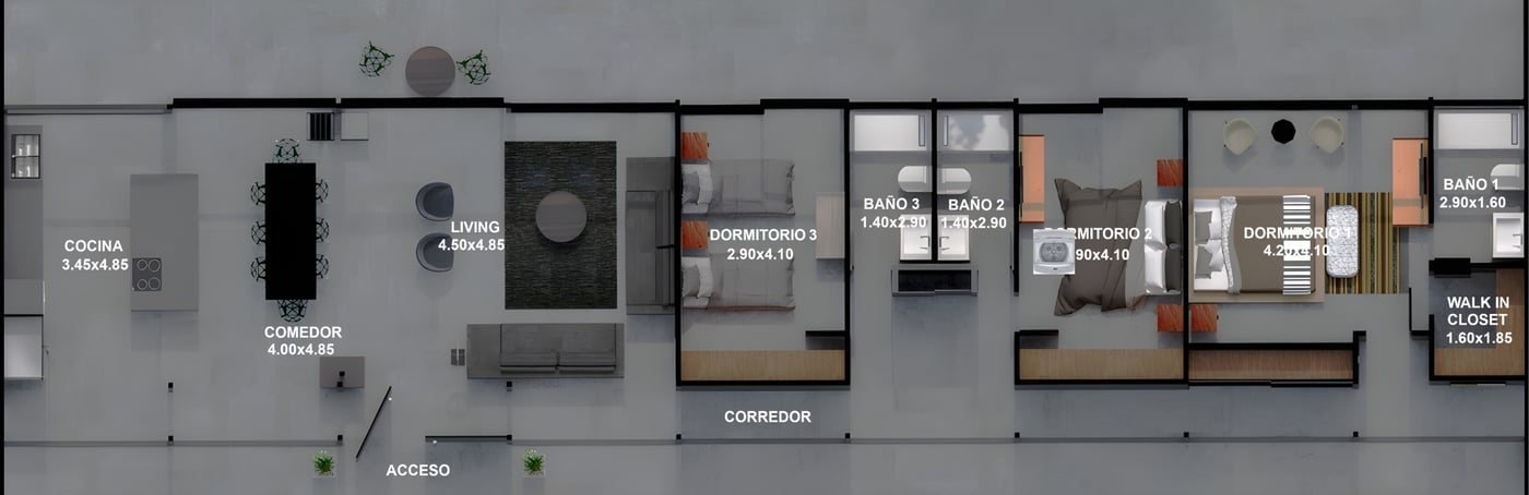 Planta del Modelo 180 de SkotHouse